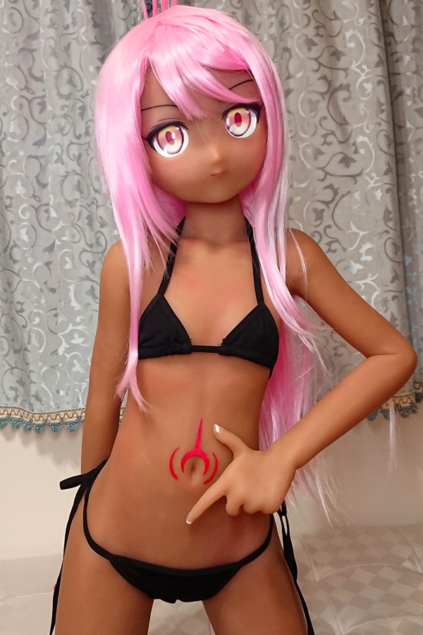 Tanned Flat Chested Anime Sex Doll Rose 135cm