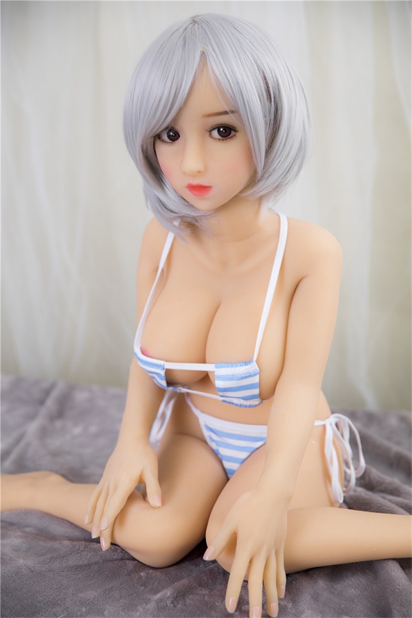 Young Cute Short Gray Hair Japanese Sex Doll Evie 105cm
