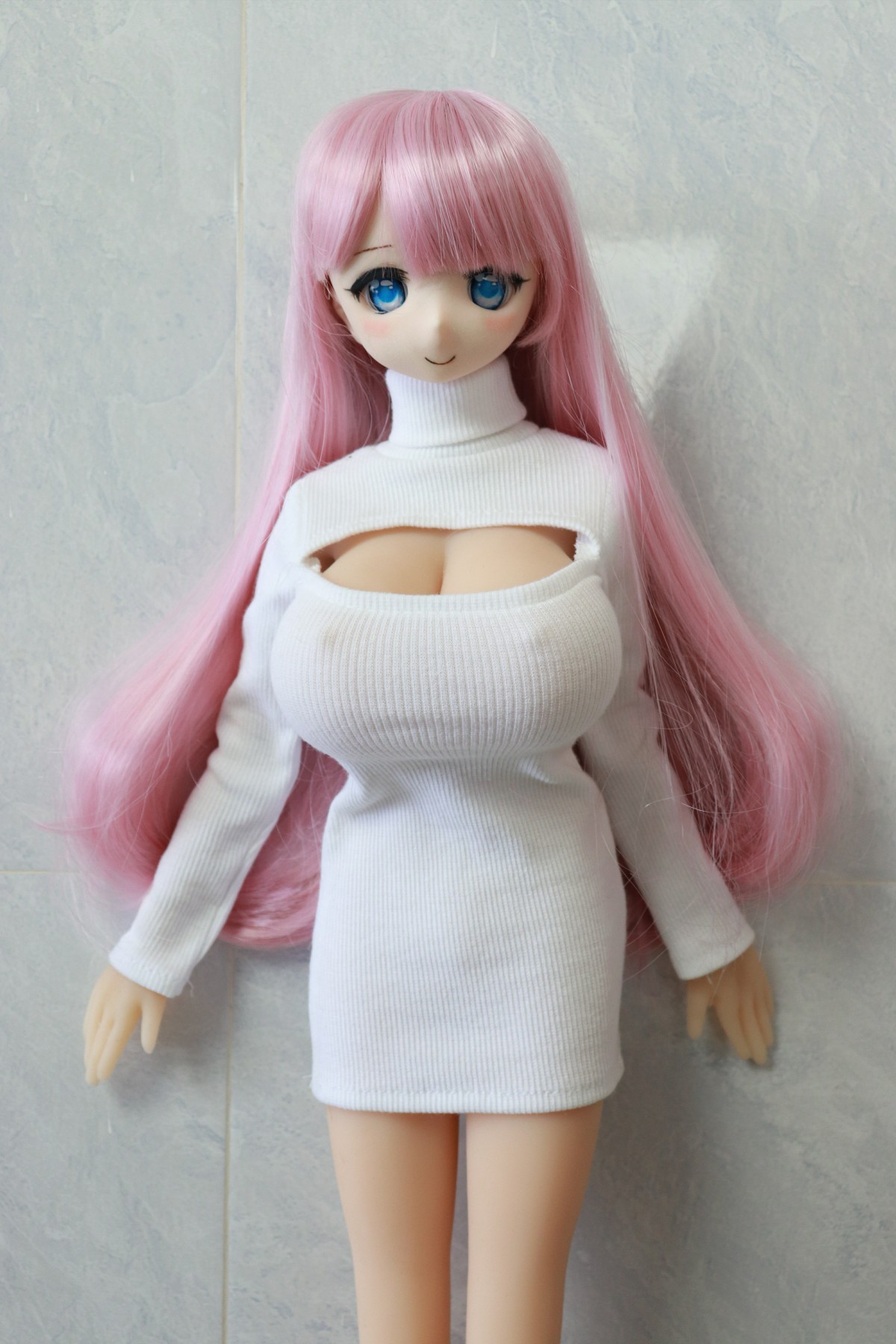 Busty Pink Hair Miniature Sex Doll Carmen 58cm