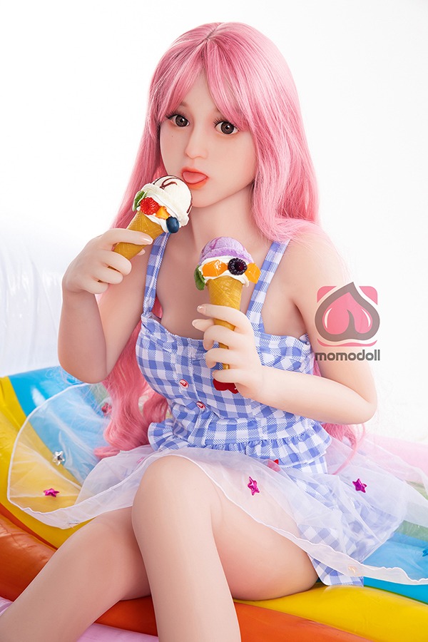 Real Life Pink Hair Flat Chested Sex Doll Frida 132cm