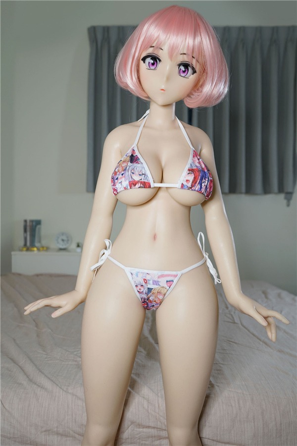 Pink Short Hair Anime Sex Doll Laura 140cm