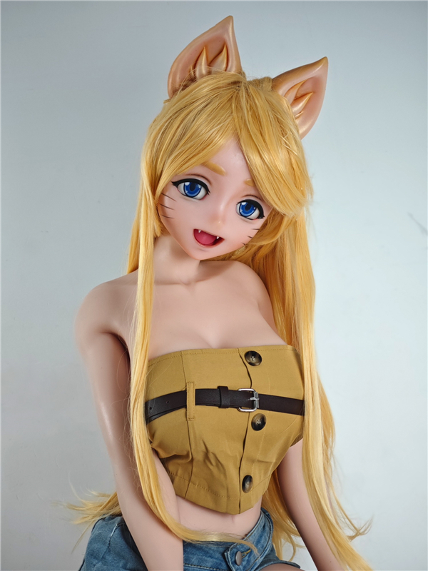 Cute Blonde Cat Animal Sex Doll Kako Motoko 148cm